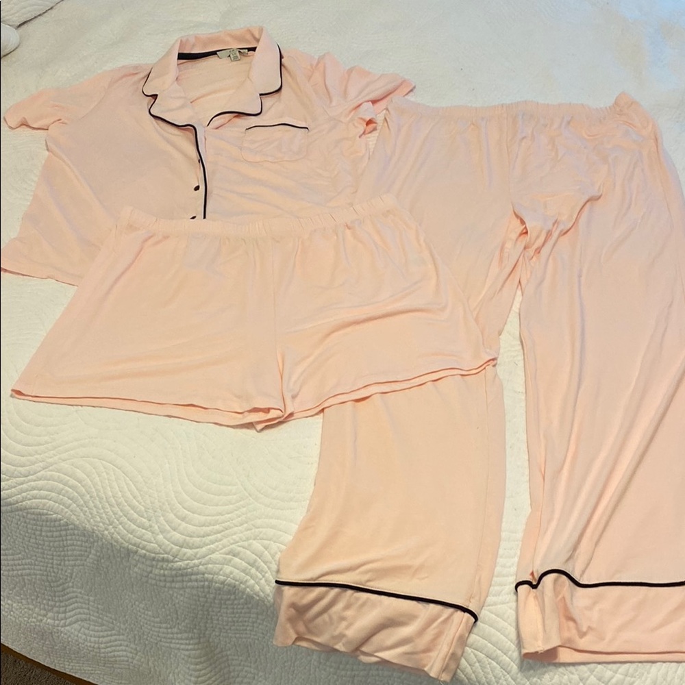 Pink and Black Classic Pajama Set Intimates & Sleepwear
